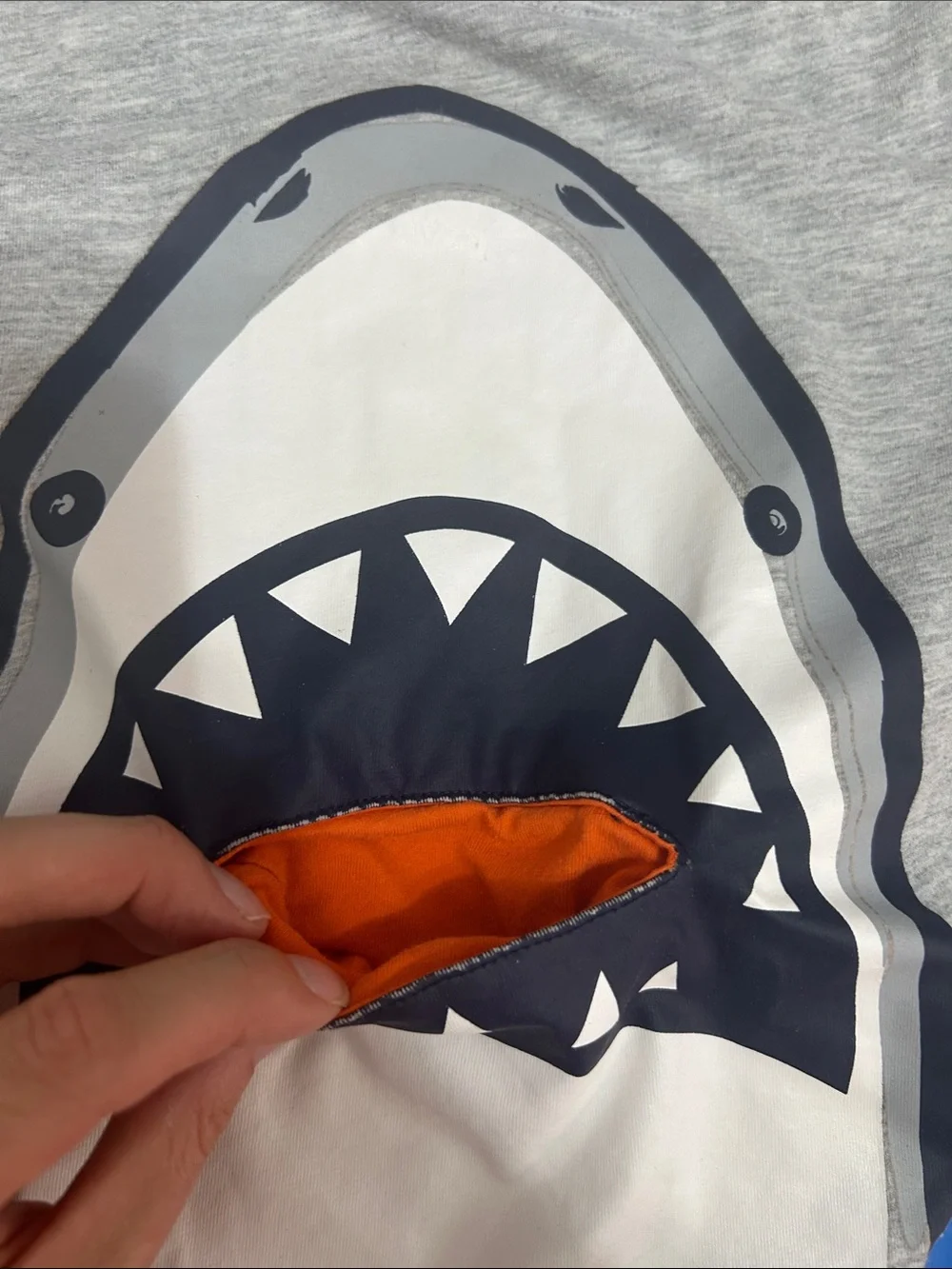 Boys 4t shark mouth pajama top shirt